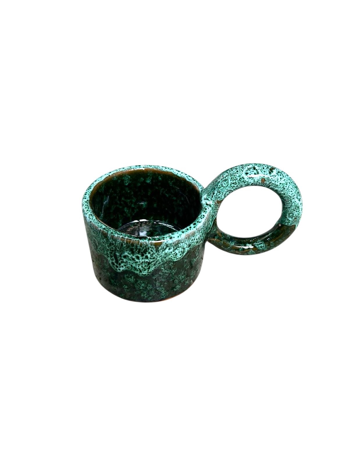 MUG TASSE VERT DÉGRADÉ BLEU CLAIR H6 GRANDE ANSE FAIT MAIN – Image 2