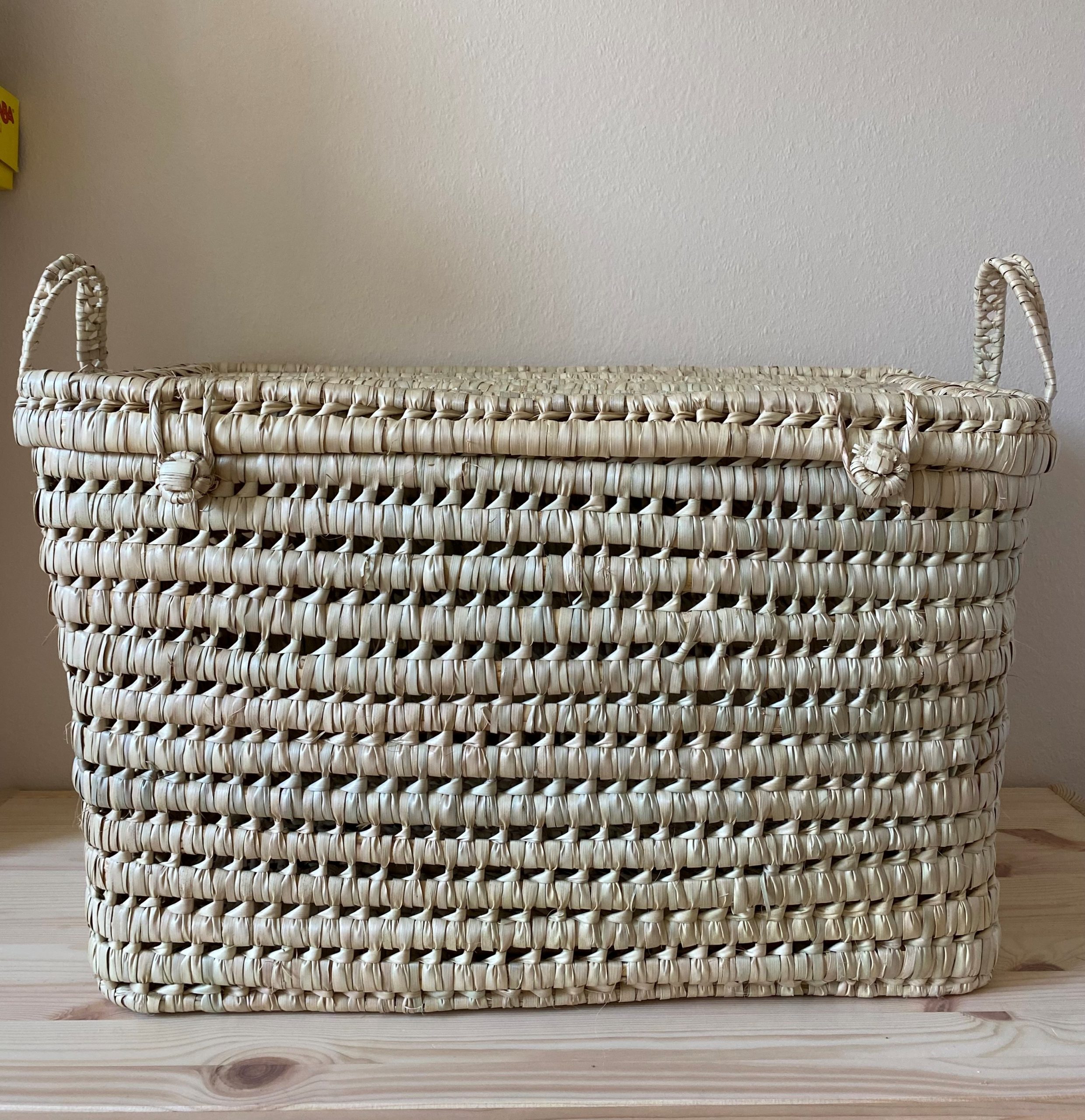 COFFRE MALLE DE RANGEMENT RECTANGULAIRE 60CM T3 EN DOUM MODÈLE ARGANA – Image 2