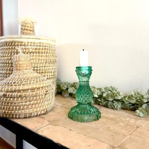Chandelier Bougeoir en verre transparent vert décoration intérieure