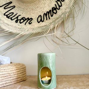 DIFFUSEUR À EMPREINTES VERT EAU MAROCAIN FAIT MAIN