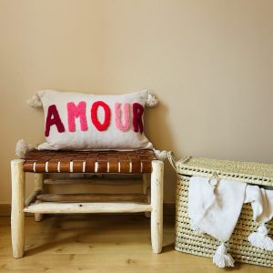 HOUSSE DE COUSSIN MAROCAIN 60x40 EN COTON « AMOUR »