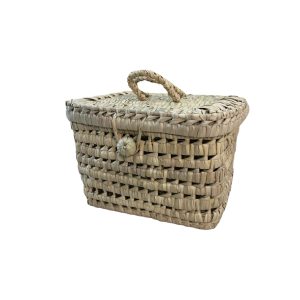 VALISETTE DE RANGEMENT RECTANGULAIRE EN PAILLE MODÈLE ARGANA