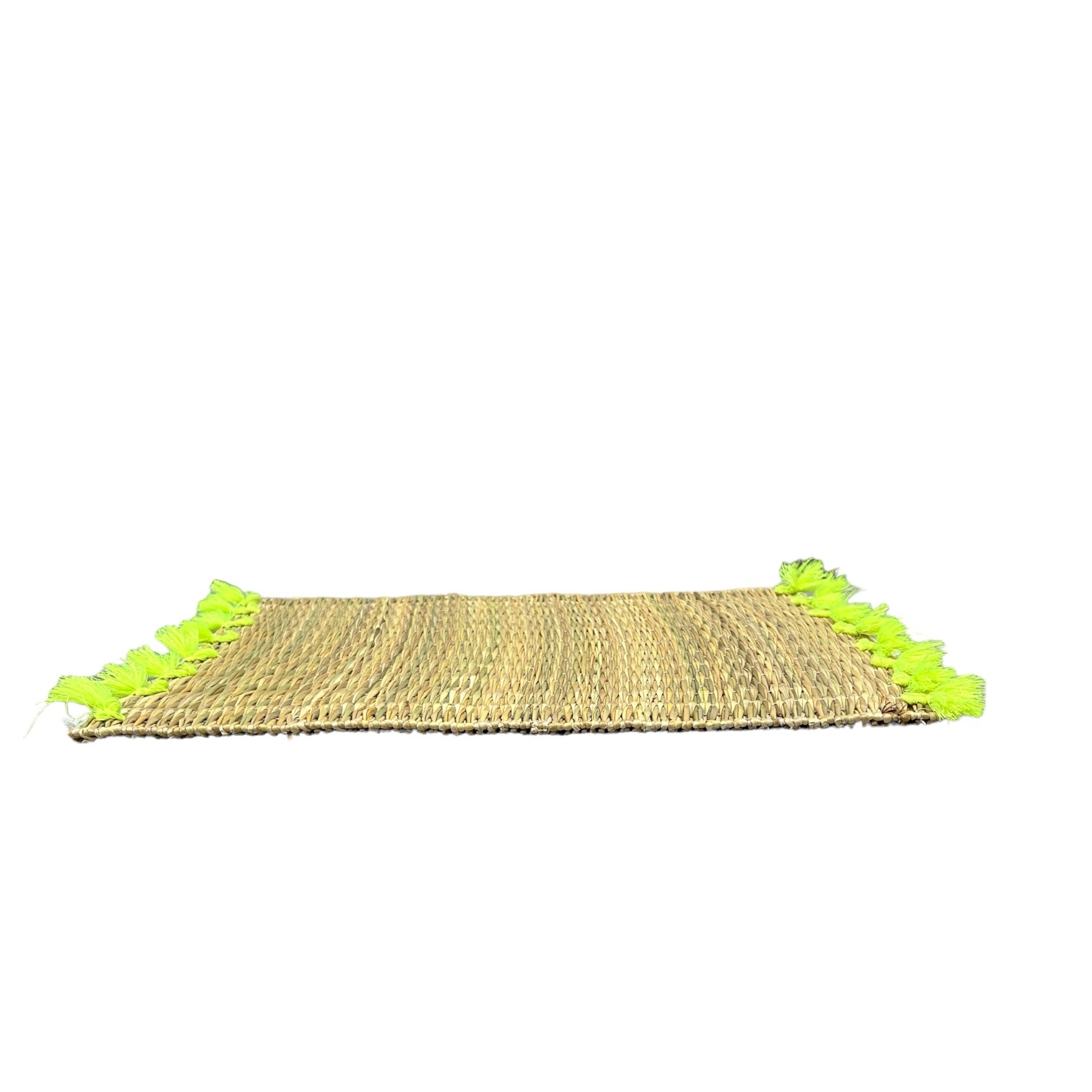 LOT DE 6 SETS DE TABLE À POMPONS JAUNE MODÈLE ASILAH