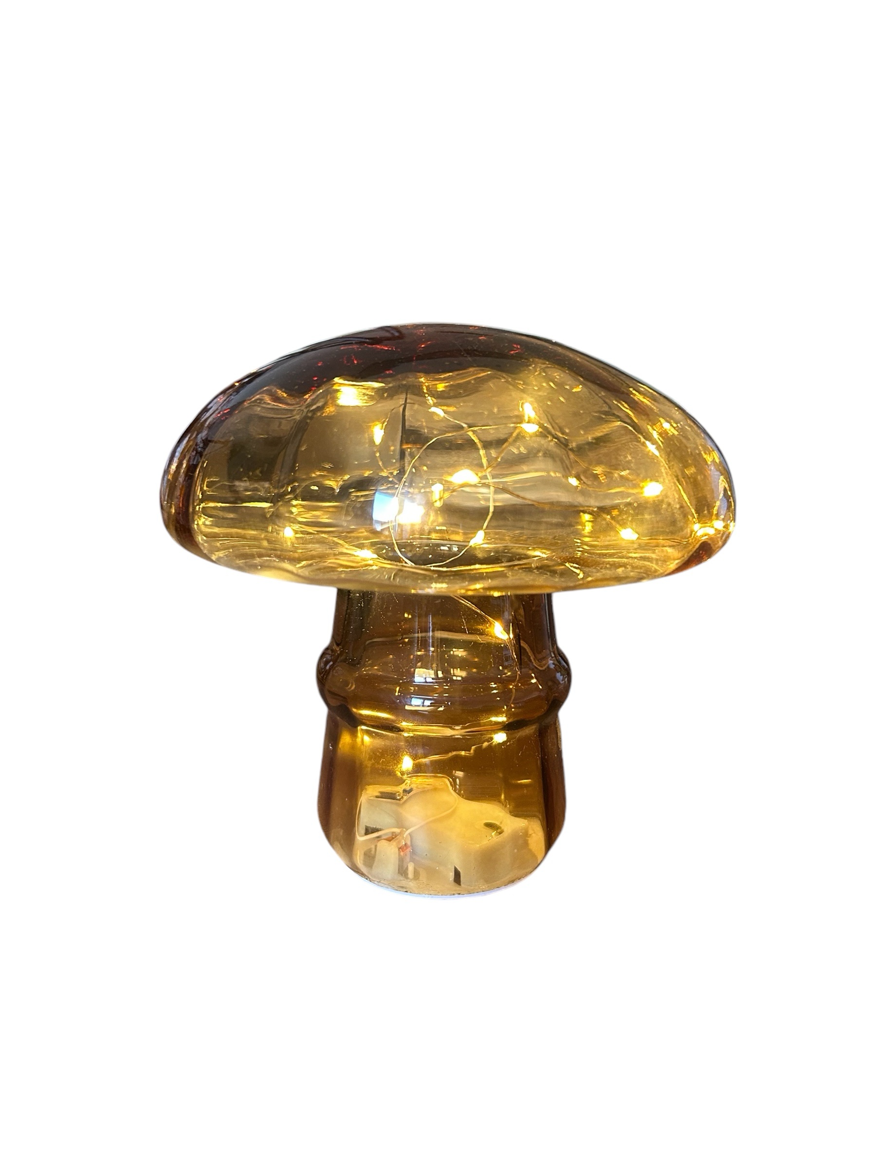 Champignon transparent lumineux ocre décoration de Noël – Image 3