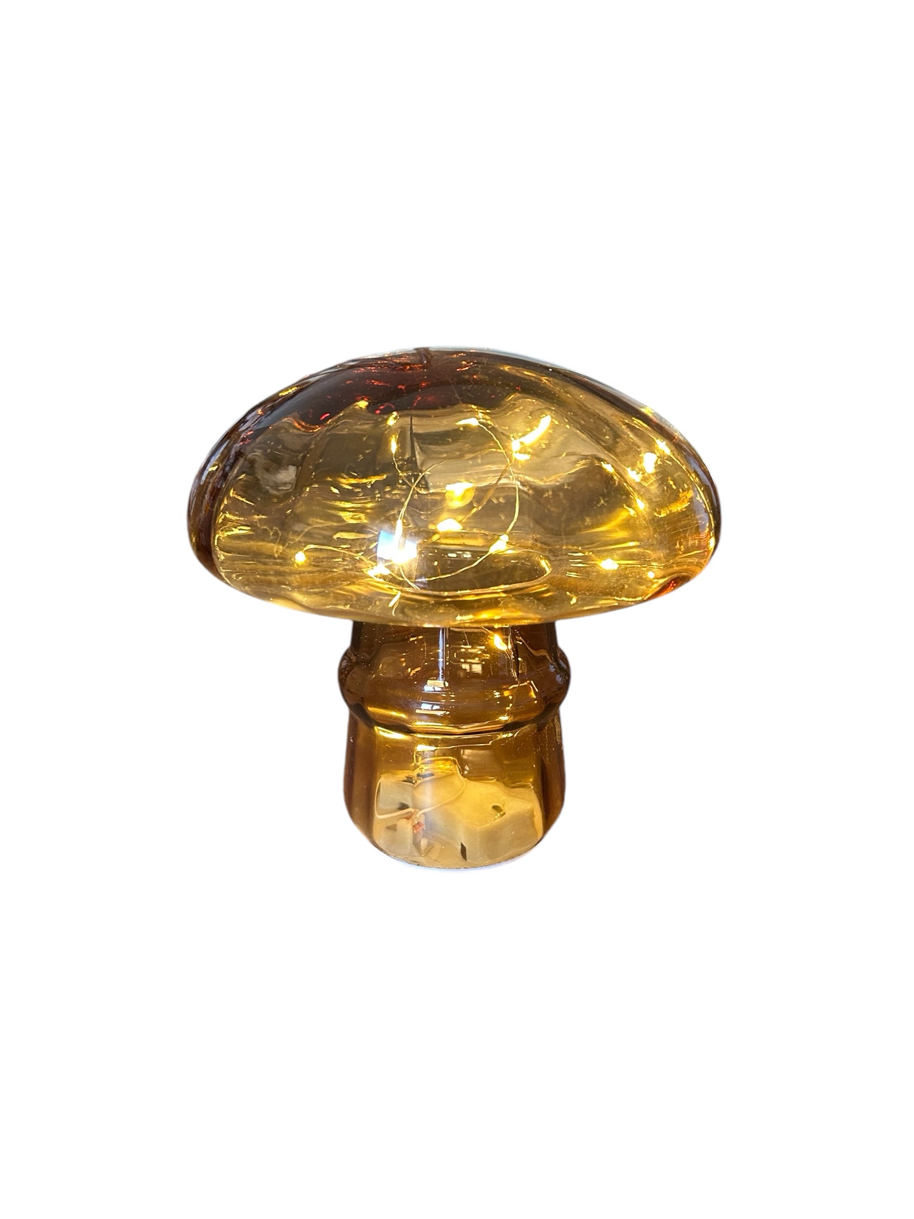 Champignon transparent lumineux ocre décoration de Noël – Image 4