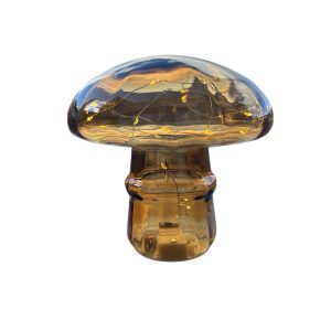 Champignon transparent lumineux ocre décoration de Noël