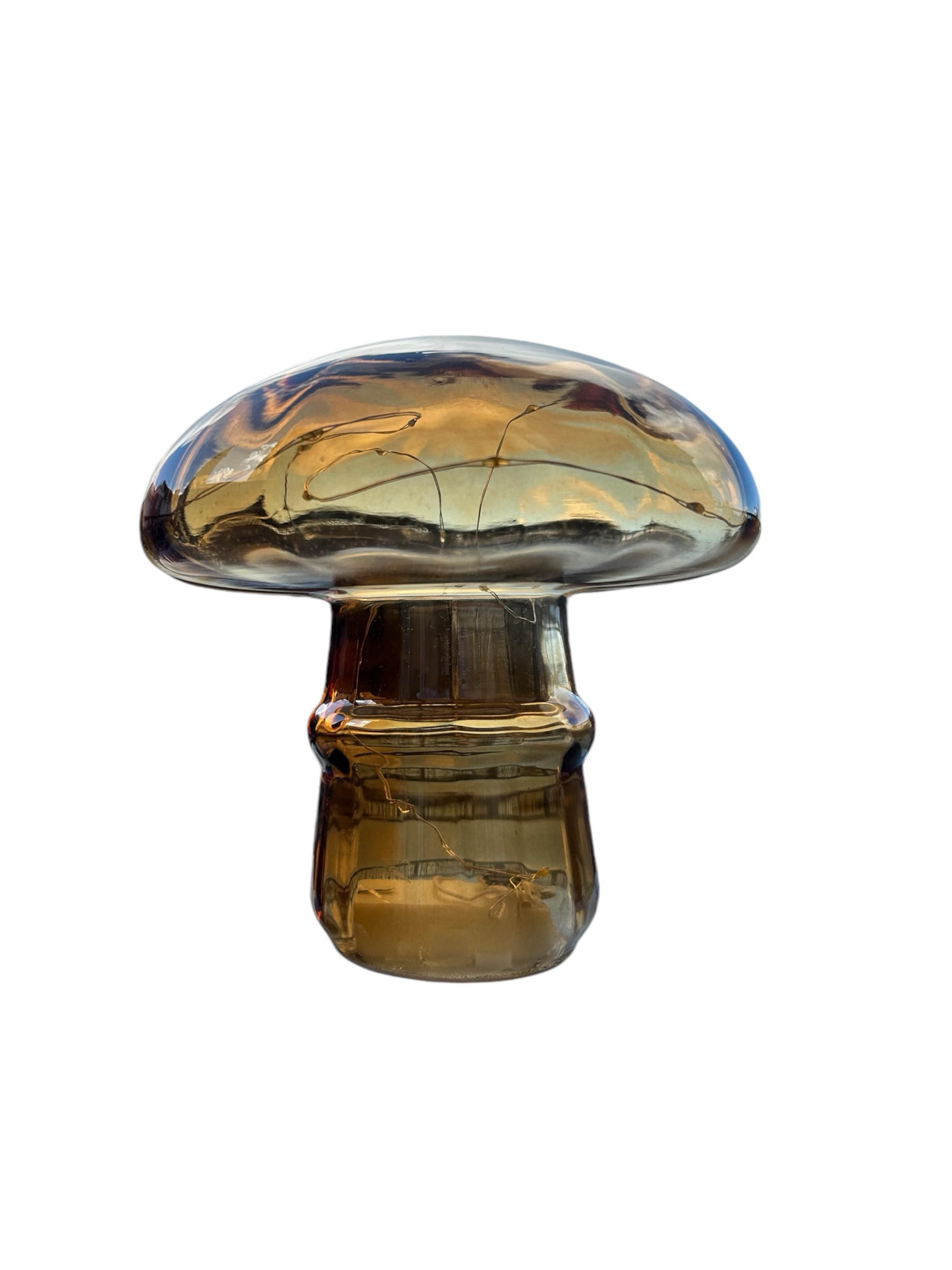 Champignon transparent lumineux ocre décoration de Noël – Image 5