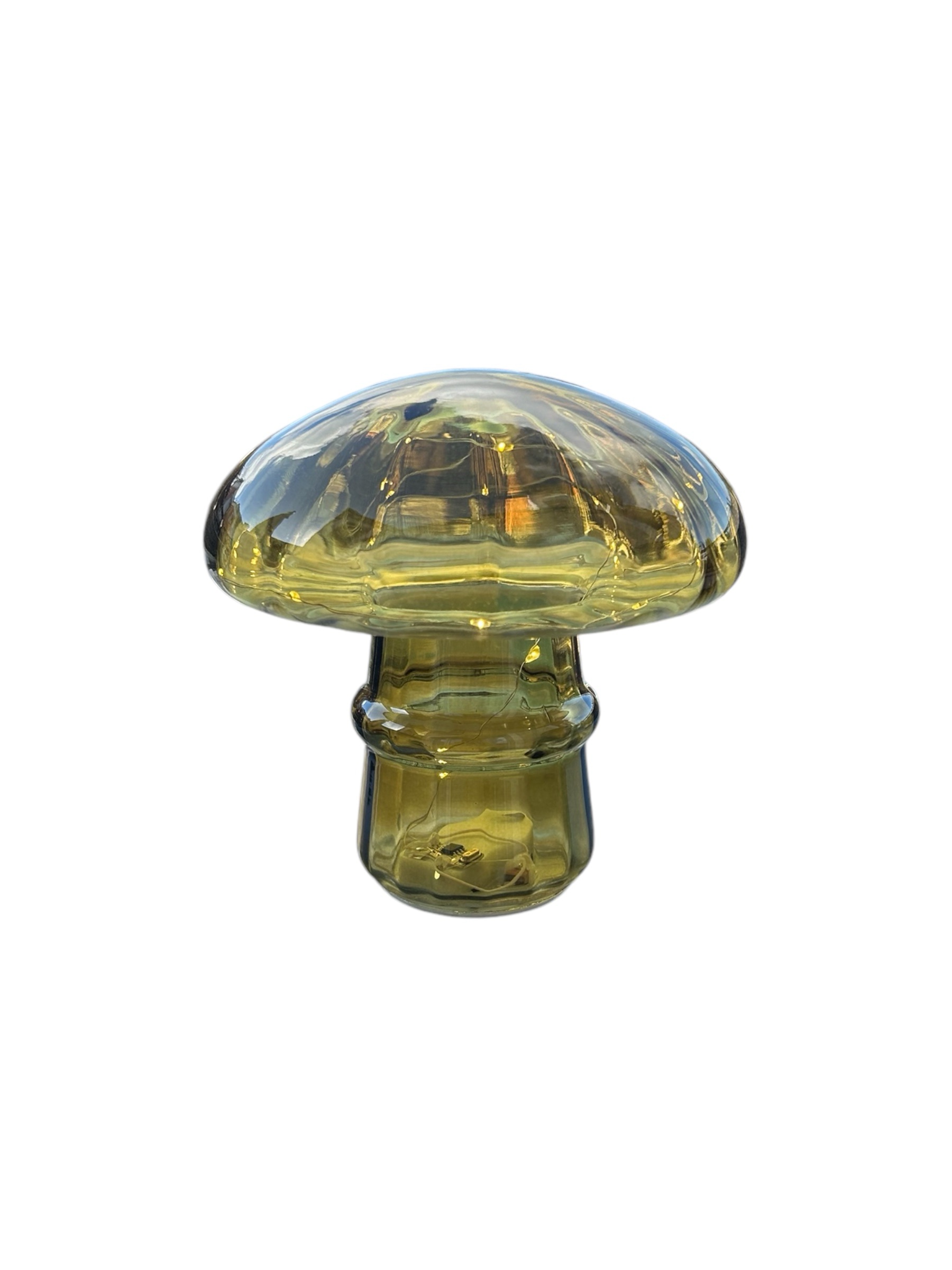 Champignon transparent lumineux vert décoration de Noël – Image 2