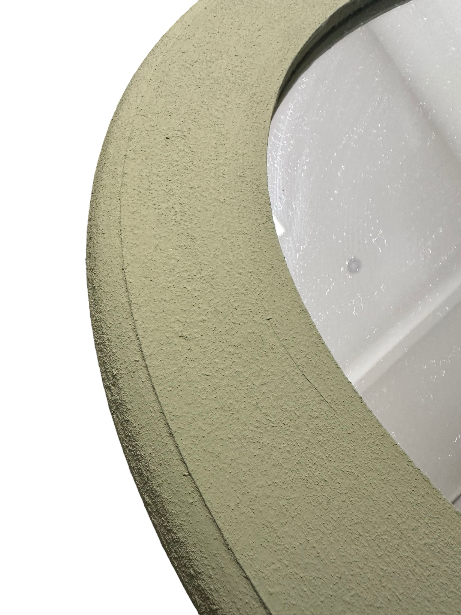 GRAND MIROIR BRUT KAKI VERT SAUGE 1M10 FAIT MAIN – Image 2