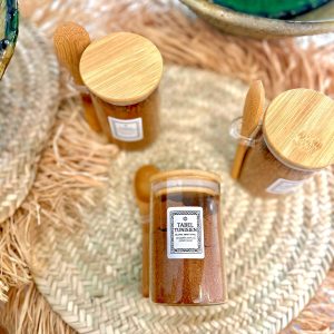 3 pots de présentation de mélange d'épices, le fameux Tabel tunisien.