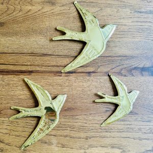 OISEAUX VOLANTS PLEIN EN LAITON - DÉCORATION MURALE ARTISANALE