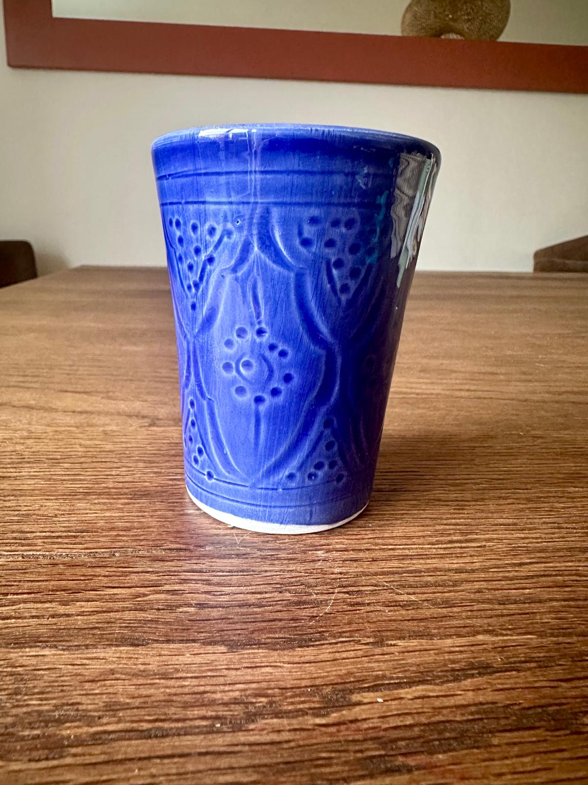 BOUGIE ARTISANALE POT À EMPREINTES BLEU FLEUR D’ORANGER