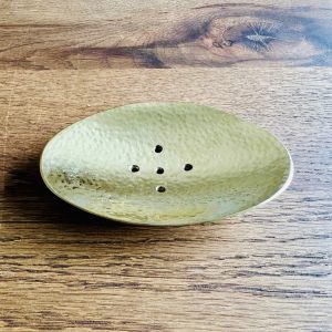 PORTE-SAVON DORÉ EN LAITON CUIVRE FORME OVALE