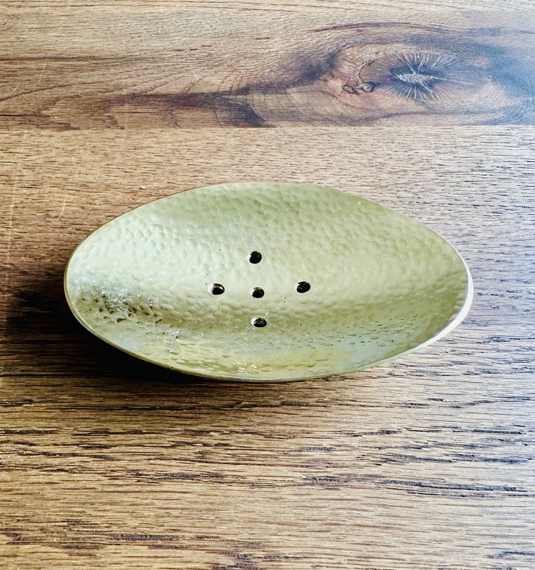 PORTE-SAVON DORÉ EN LAITON CUIVRE FORME OVALE