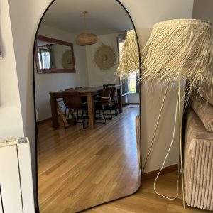 GRAND MIROIR EN FER FORGÉ 1M60 MURAL OU À POSER FORME ABSTRAIT