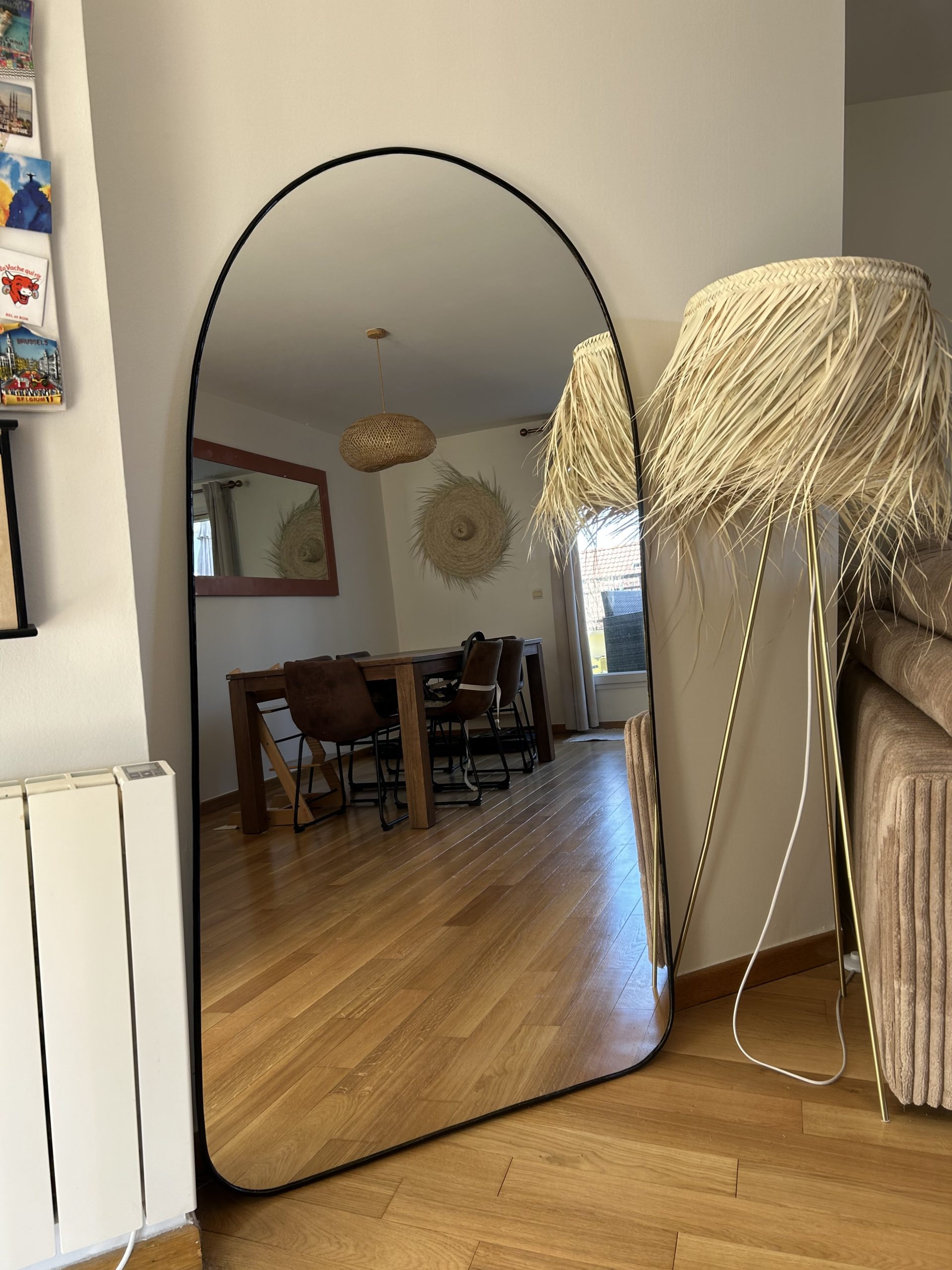 GRAND MIROIR EN FER FORGÉ 1M60 MURAL OU À POSER FORME ABSTRAIT – Image 3