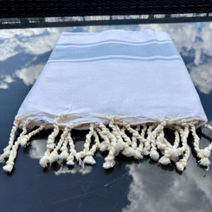 FOUTA DE BAIN OU PLAGE EN COTON RAYÉ