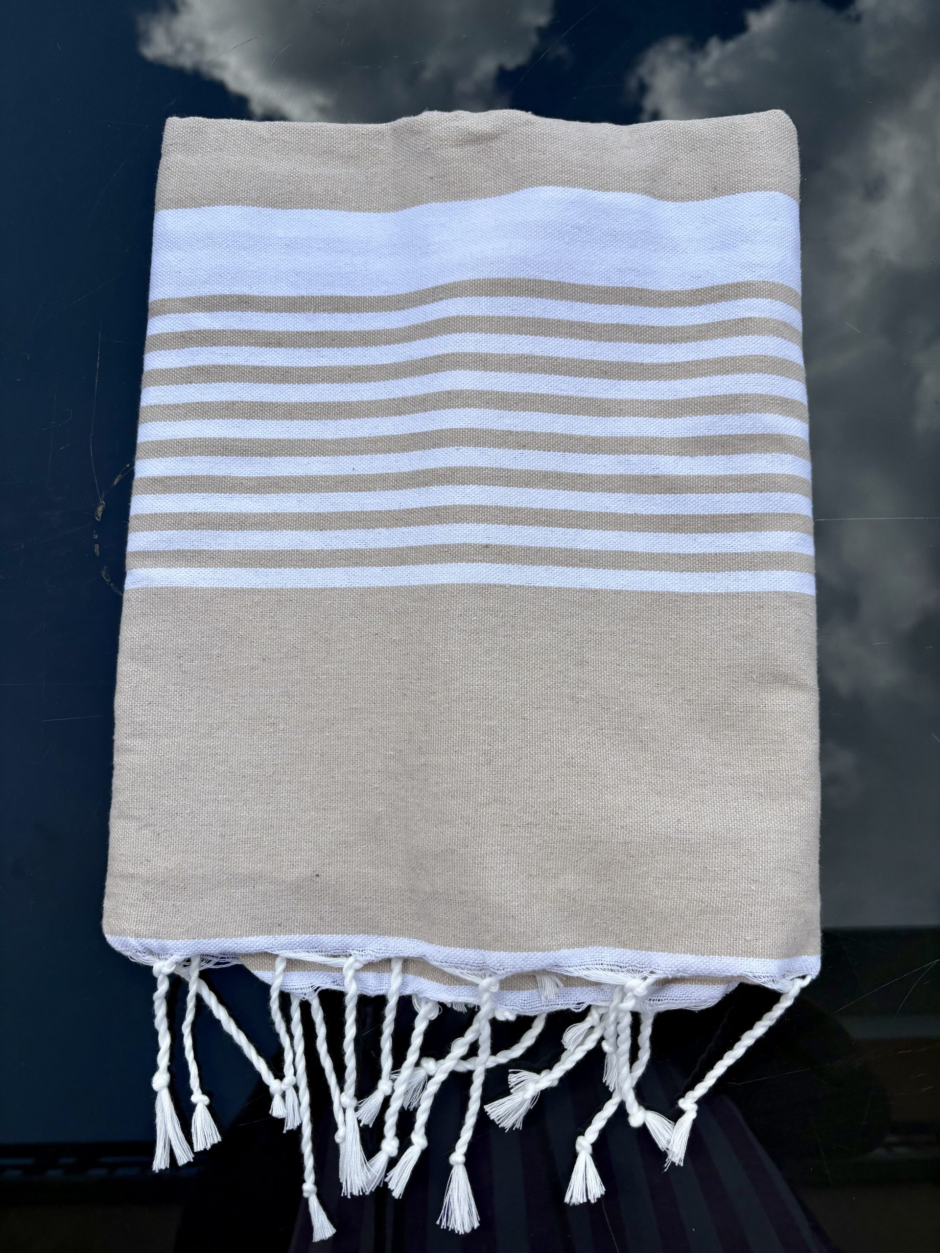 FOUTA DE BAIN OU PLAGE EN COTON RAYÉ – Image 2