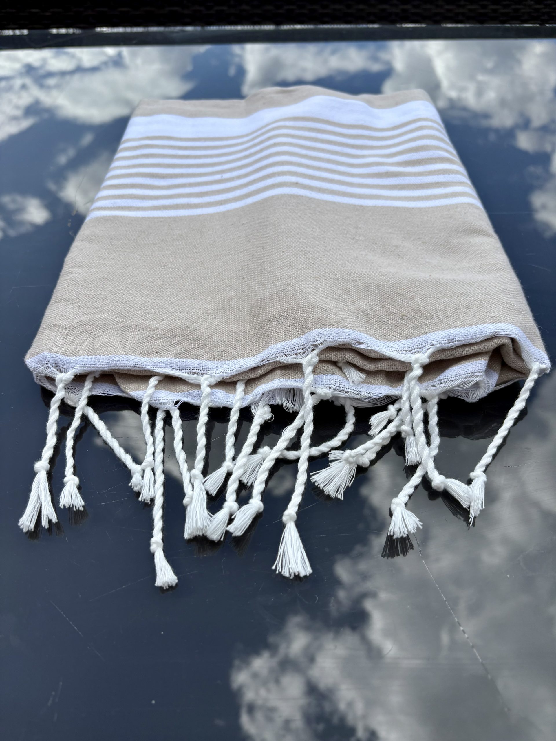 FOUTA DE BAIN OU PLAGE EN COTON RAYÉ