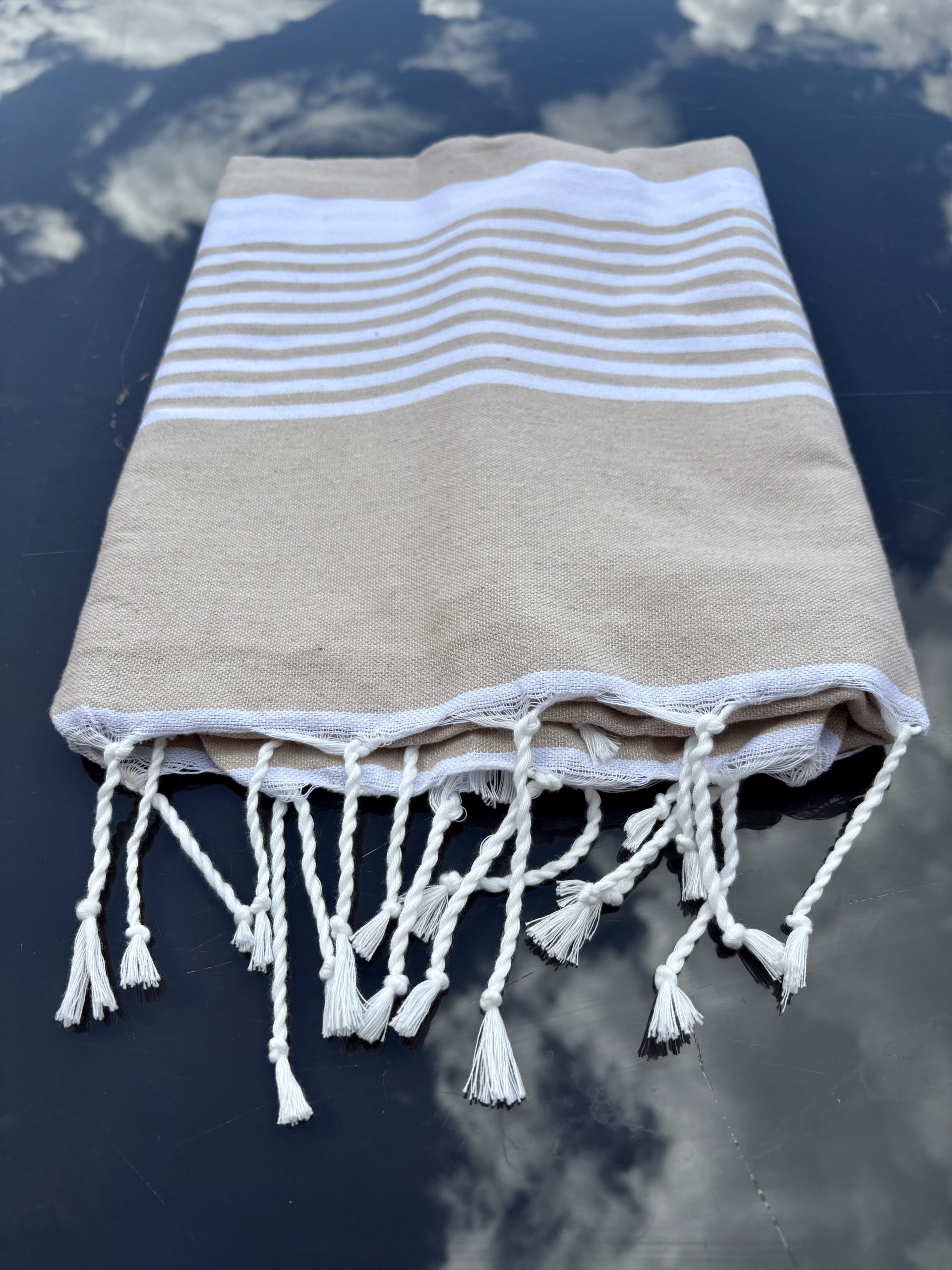 FOUTA DE BAIN OU PLAGE EN COTON RAYÉ – Image 3