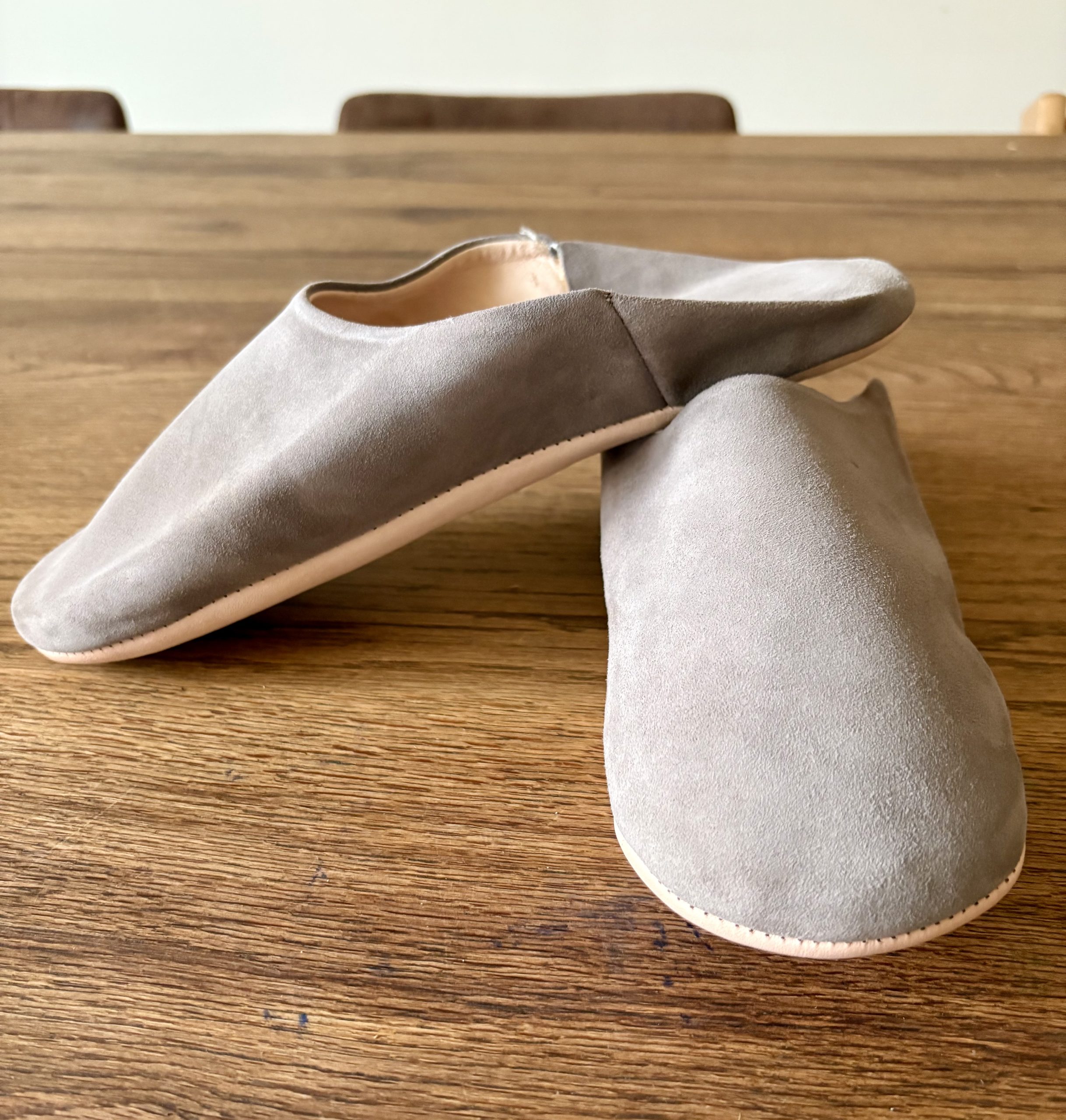 Chausson marocain homme en cuir gris