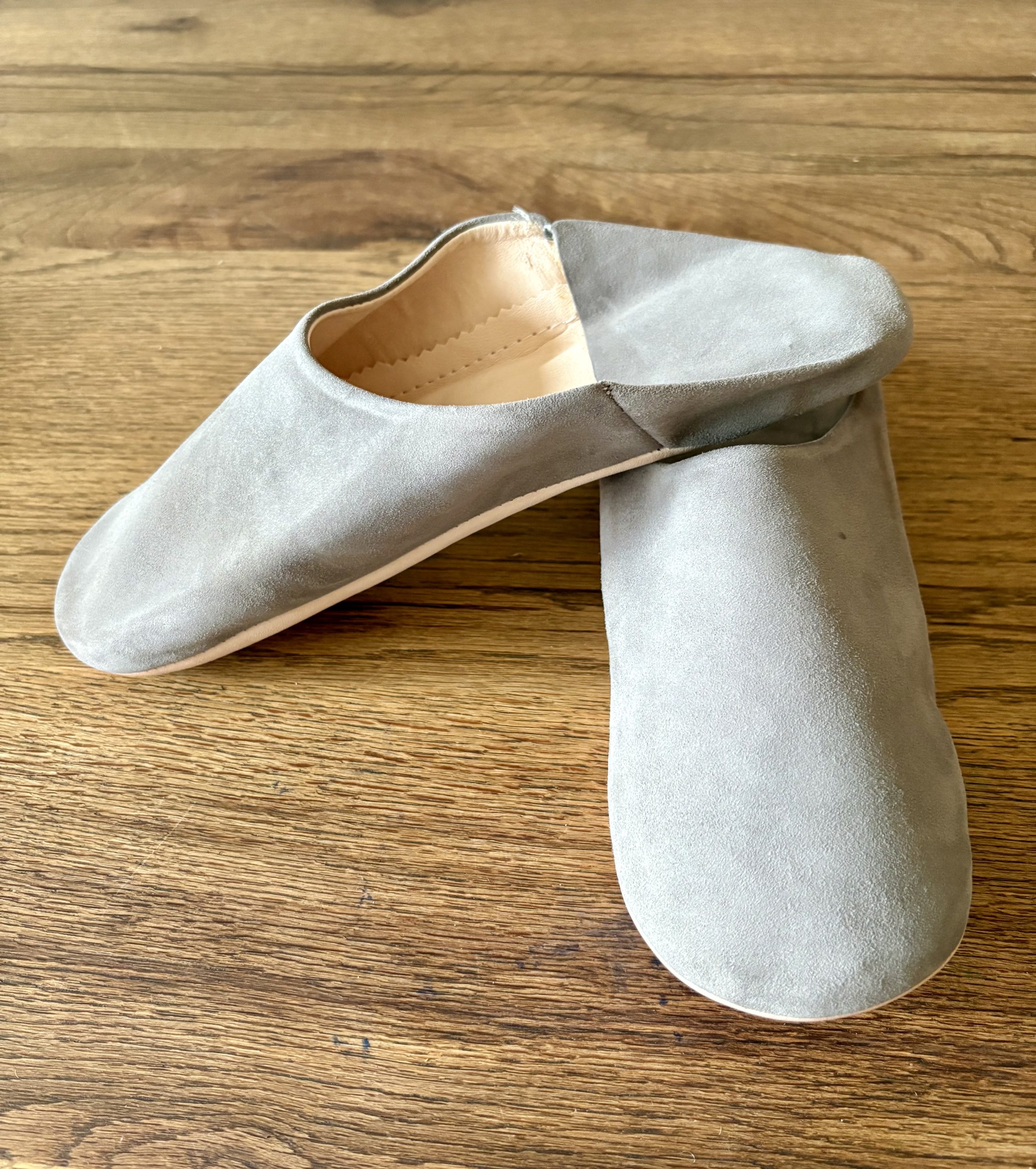 Chausson marocain homme en cuir gris