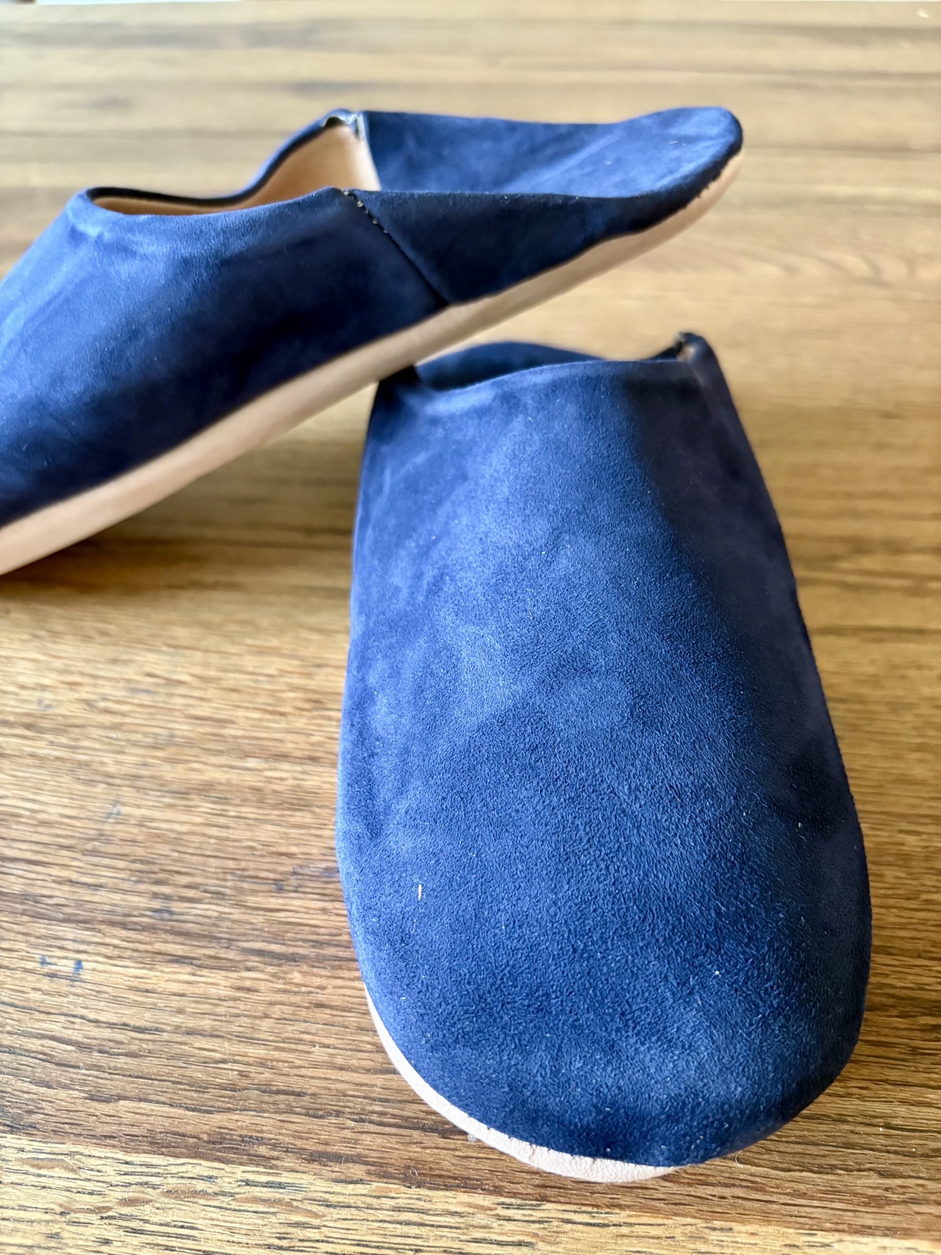 Chausson marocain homme en cuir bleu
