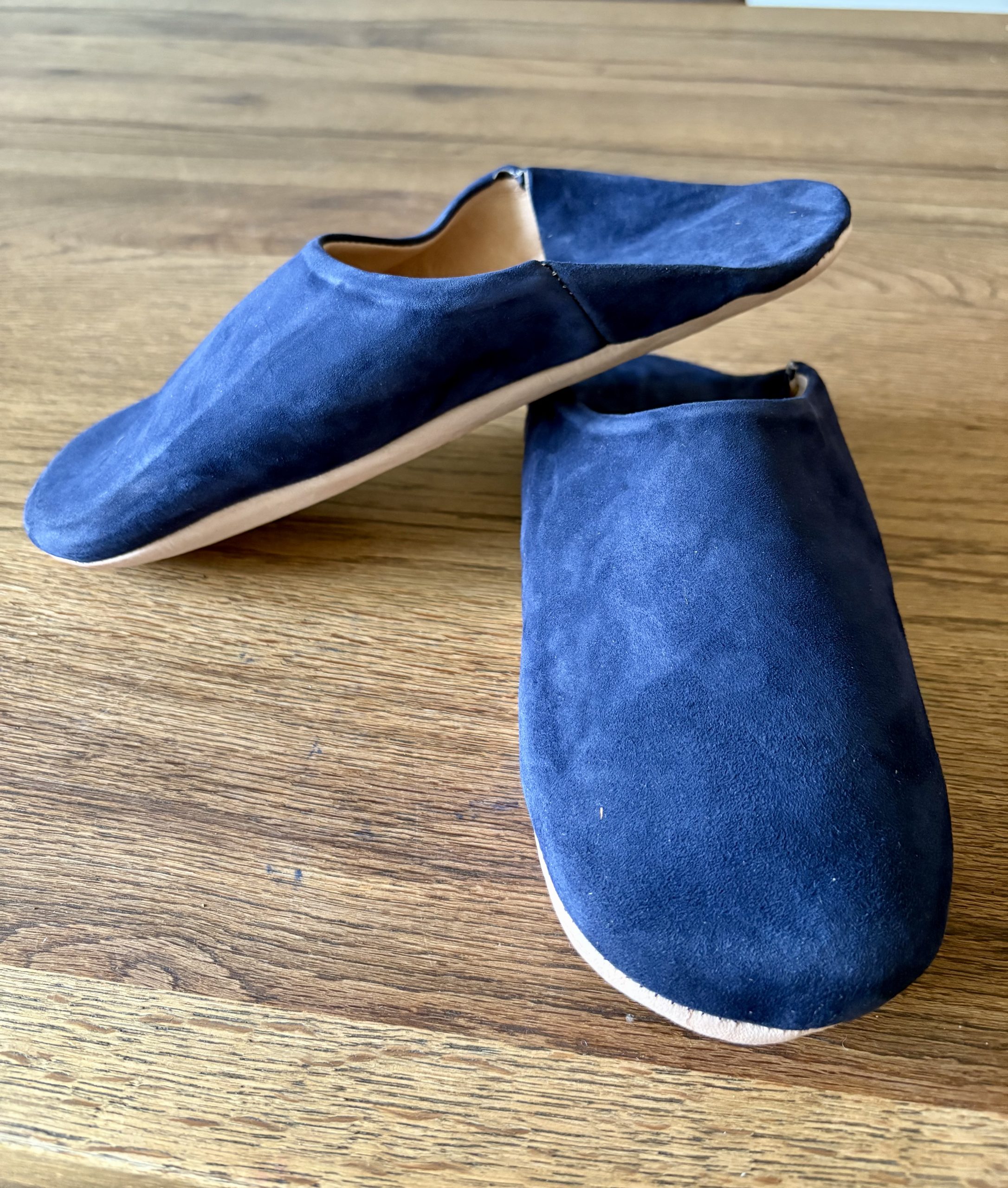 Chausson marocain homme en cuir bleu