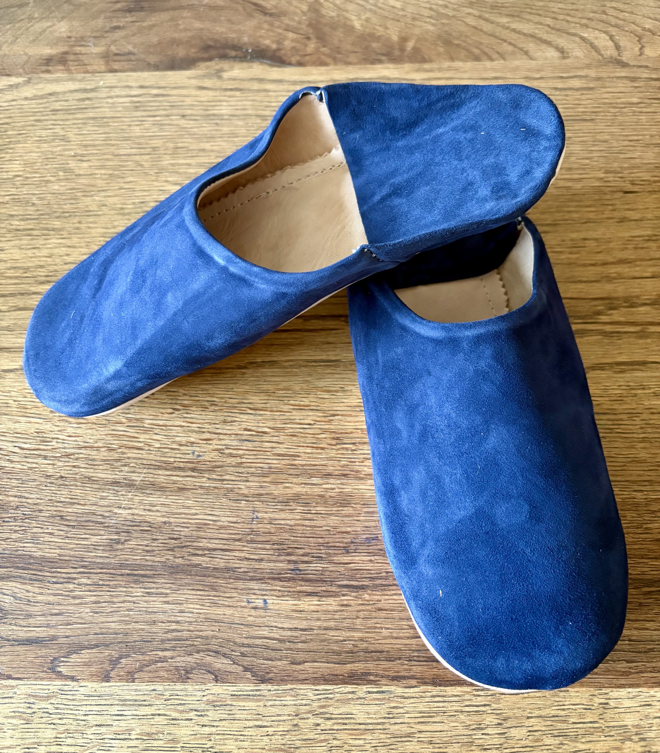 Chausson marocain homme en cuir bleu