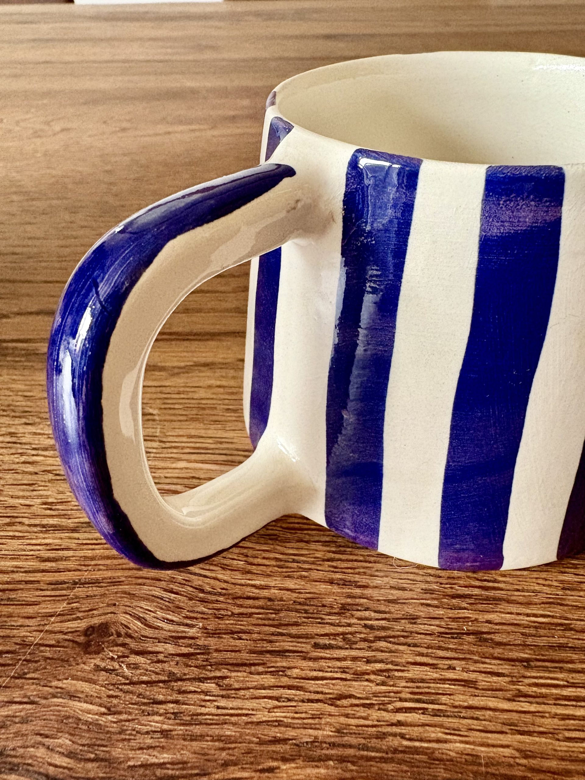 MUG MAROCAIN RAYÉ BLEU FAIT MAIN
