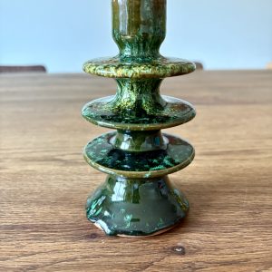 Bougeoir marocain vissé vert tacheté fait main
