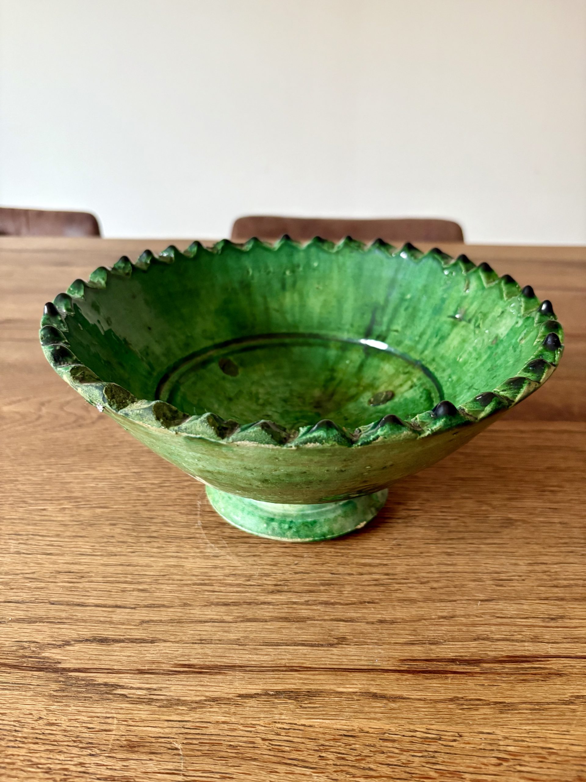 POTERIE TAMEGROUTE - COUPE SUR PIED MAROCAINE EN DENTELLE VERTE