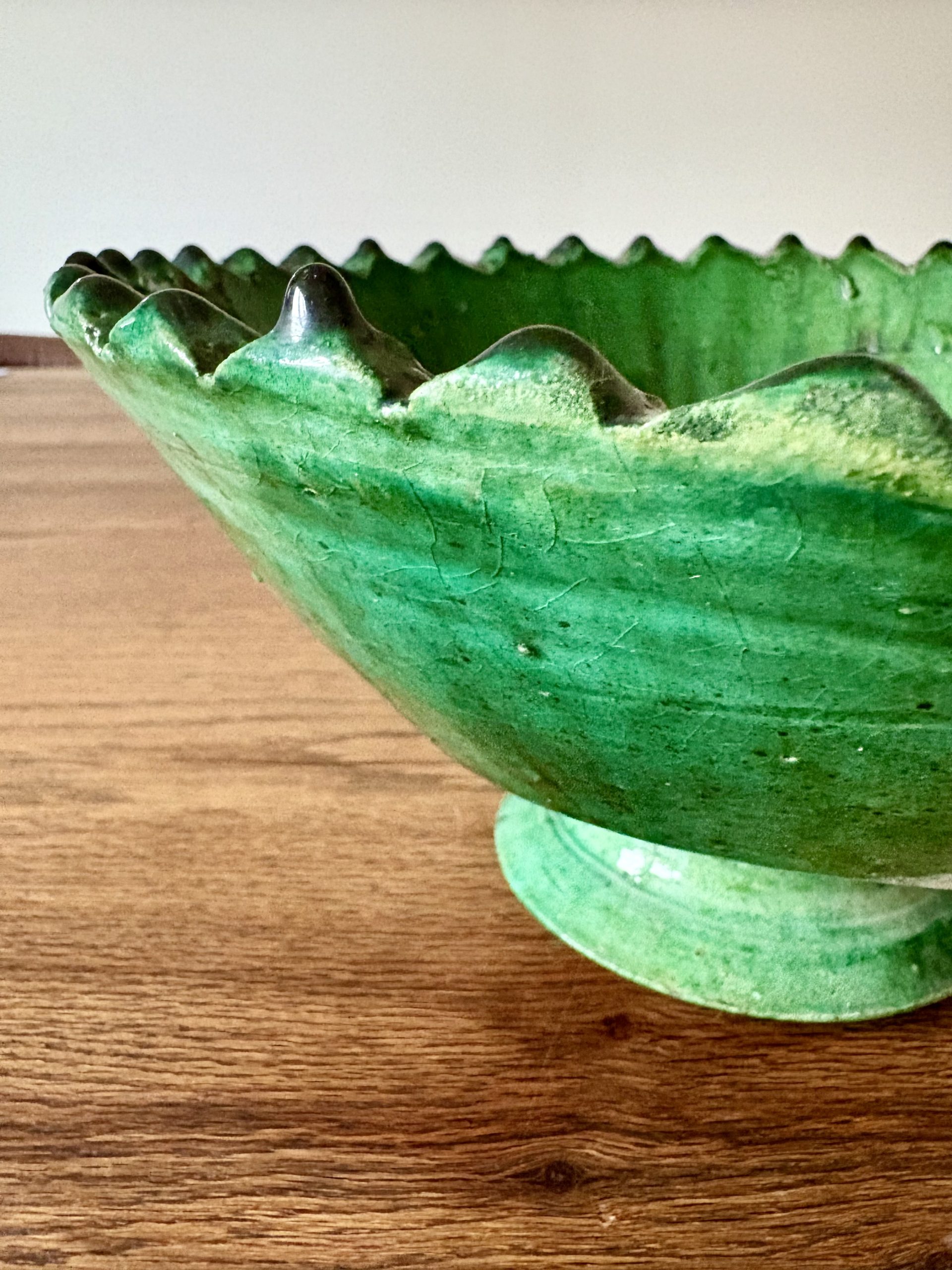 POTERIE TAMEGROUTE - COUPE SUR PIED MAROCAINE EN DENTELLE VERTE