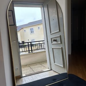 GRAND MIROIR EN FER FORGÉ 1M FORME ARCHE FAIT MAIN