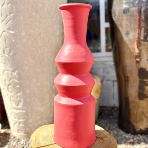 GRAND VASE FAIT MAIN ROSE