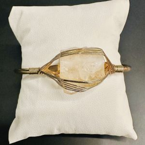 BRACELET ORIENTAL - JONC MAROCAIN EN ACIER INOXYDABLE - PIERRE NACRÉE