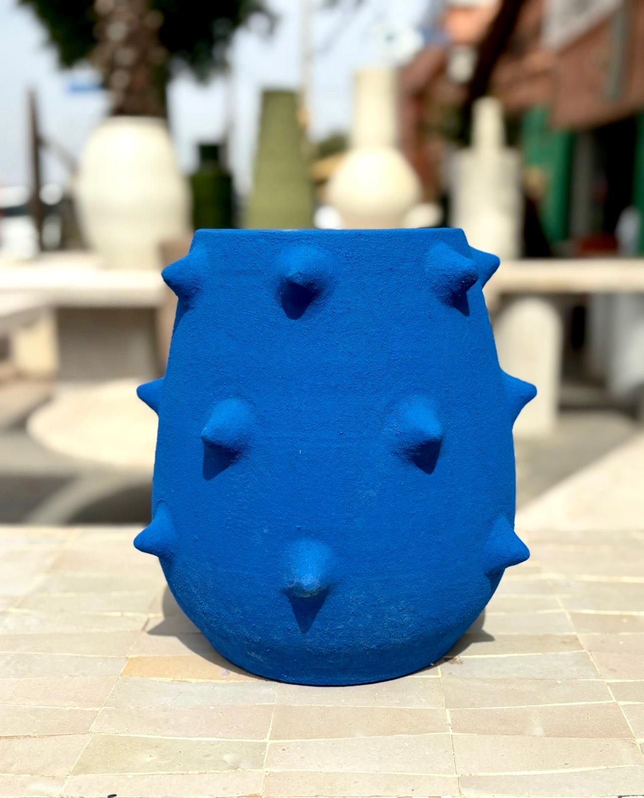 VASE CACTUS BLEU MAJORELLE FAIT MAIN