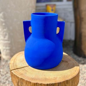 VASE AMPHORE BLEU MAJORELLE FAIT MAIN
