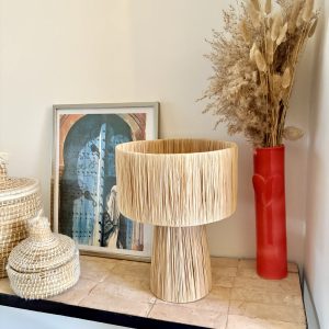 LAMPE RAPHIA À POSER MAROCAINE H30