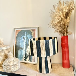 LAMPE RAPHIA À POSER MAROCAINE H30 BI COULEUR NOIR