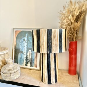 LAMPE RAPHIA À POSER MAROCAINE H40 BI COULEUR NOIR