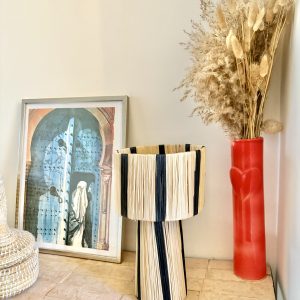 LAMPE RAPHIA À POSER MAROCAINE H27 BI COULEUR NOIR