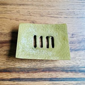 PORTE-SAVON MAROCAIN DORÉ EN LAITON MASSIF - FORME RECTANGULAIRE