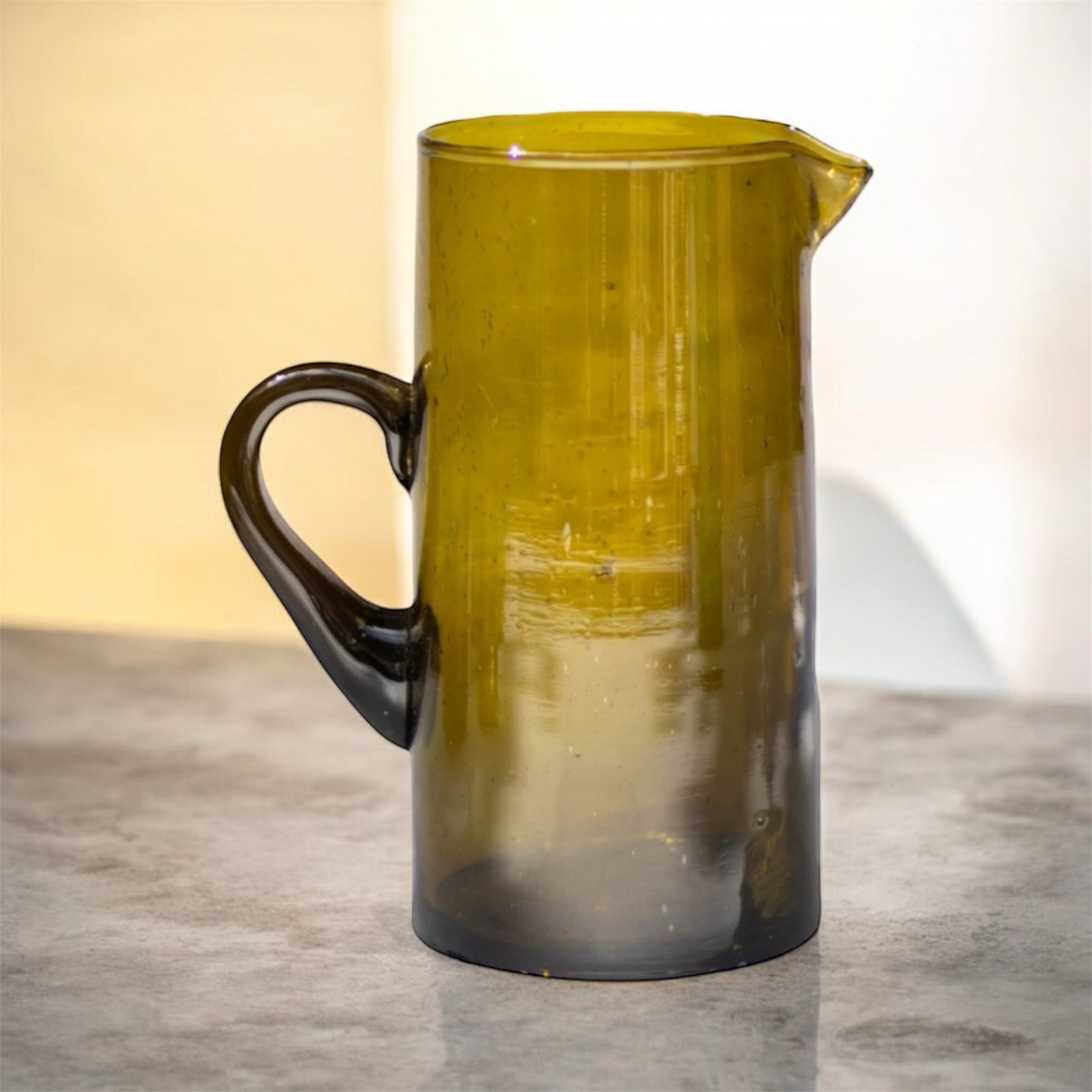 CARAFE MAROCAINE EN VERRE SOUFFLÉ BELDI AMBRÉ MARRON