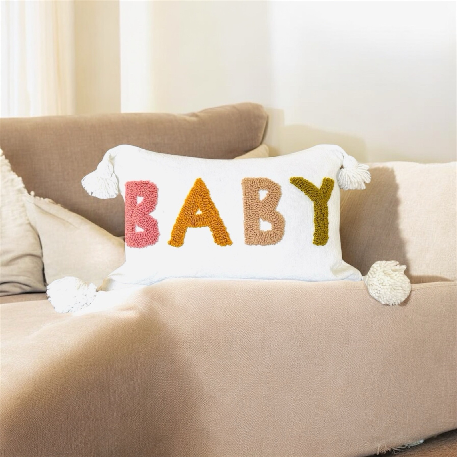 HOUSSE DE COUSSIN MAROCAIN 60x40 EN COTON « BABY »
