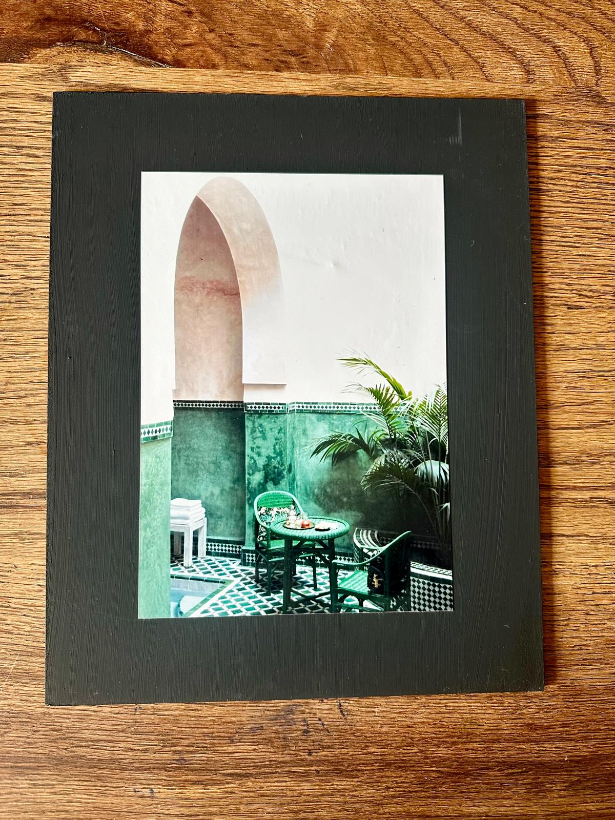 AFFICHE MAROC RIGIDE FOND NOIR PAYSAGE 24x30 - TERRASSE VERTE