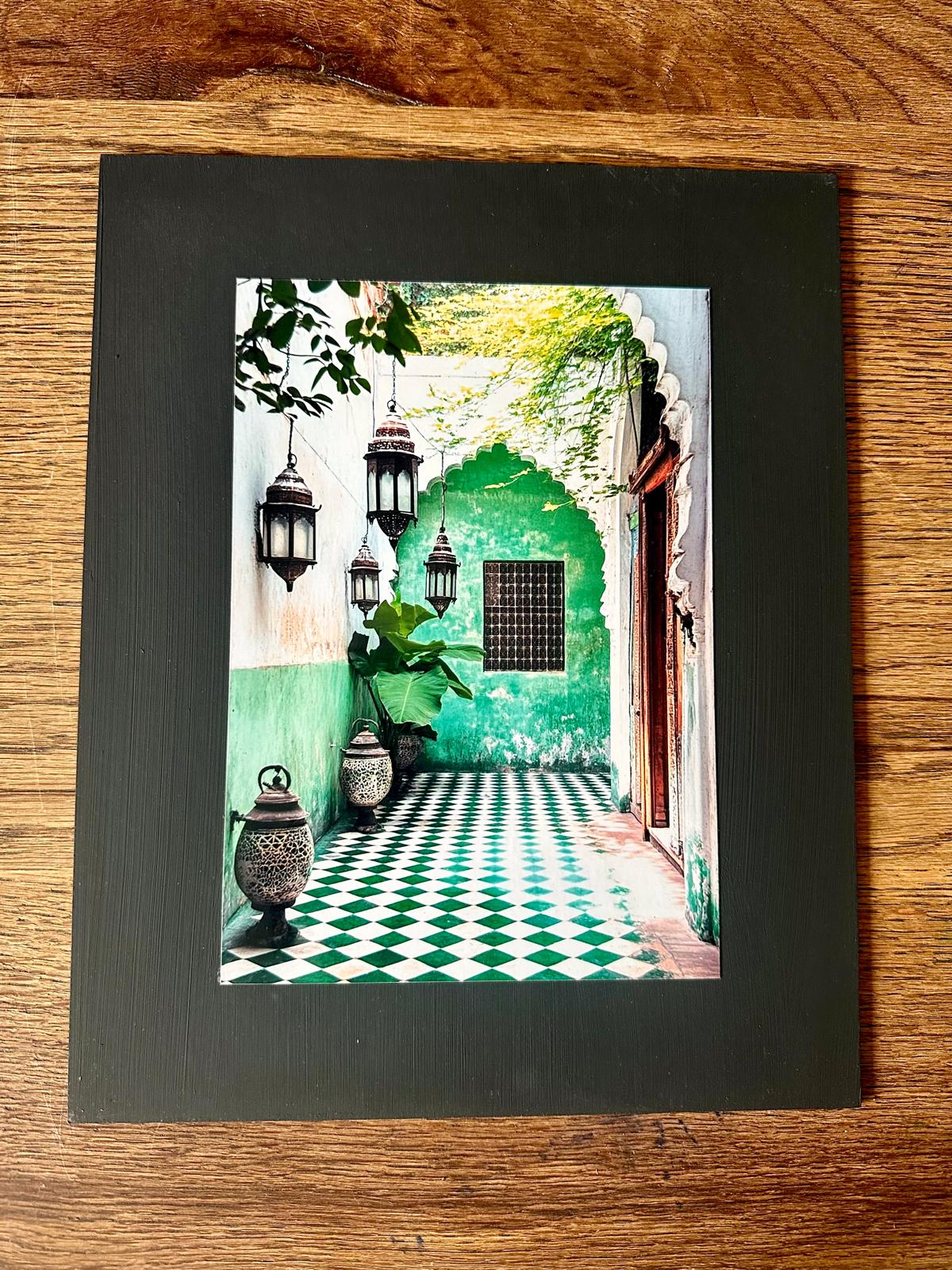 AFFICHE MAROC RIGIDE FOND NOIR PAYSAGE 24x30 - COULOIR VERT