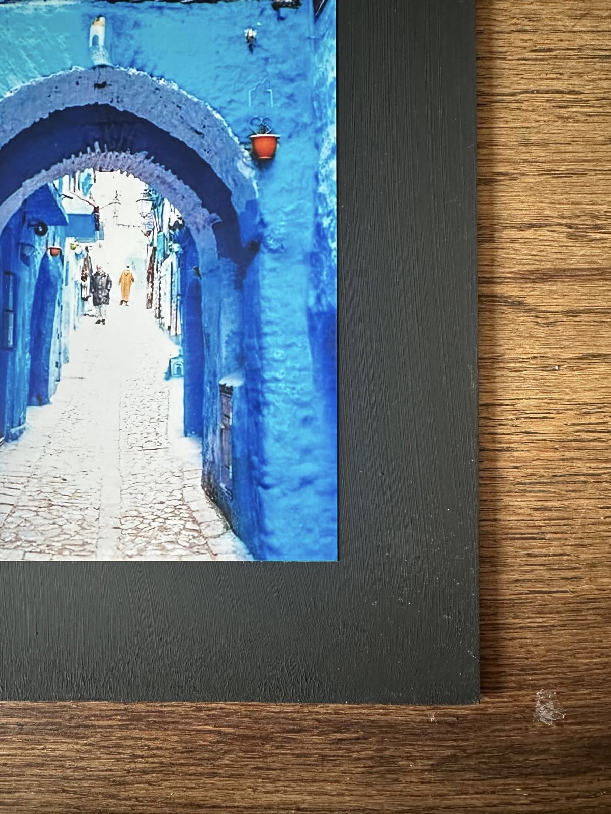 AFFICHE MAROC RIGIDE FOND NOIR PAYSAGE 24x30 - RUELLE BLEUE