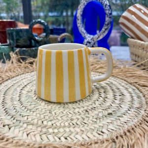 MUG MAROCAIN RAYÉ JAUNE FAIT MAIN