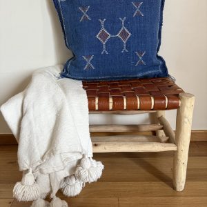 HOUSSE DE COUSSIN MAROCAIN SABRA BLEU 50x50